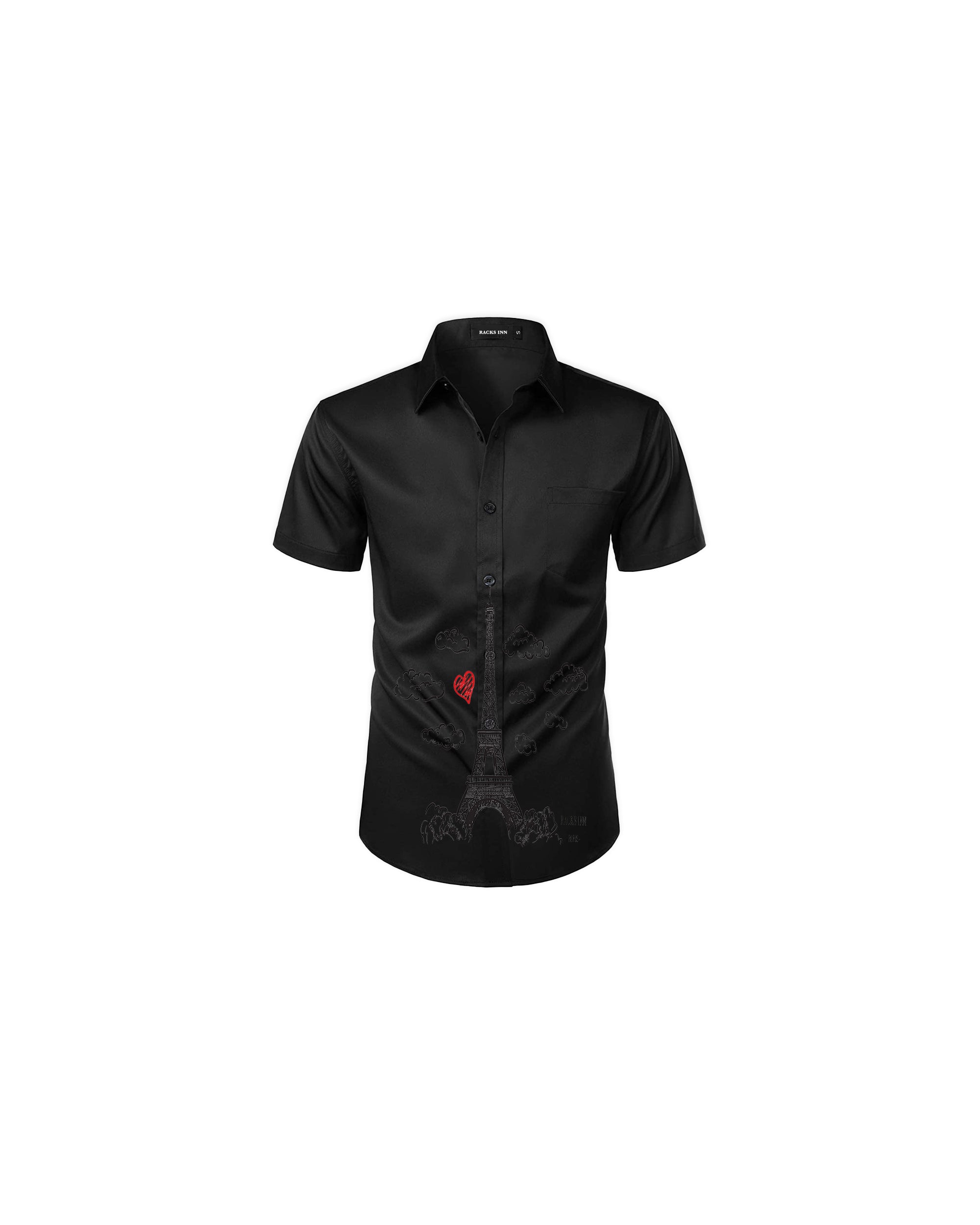 Racks Tower Casual Shirt - All black