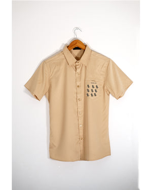 Monogram Graphic Casual Shirt - Khaki