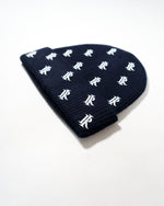 Monogram Cashmere Wool Beanie - Navy