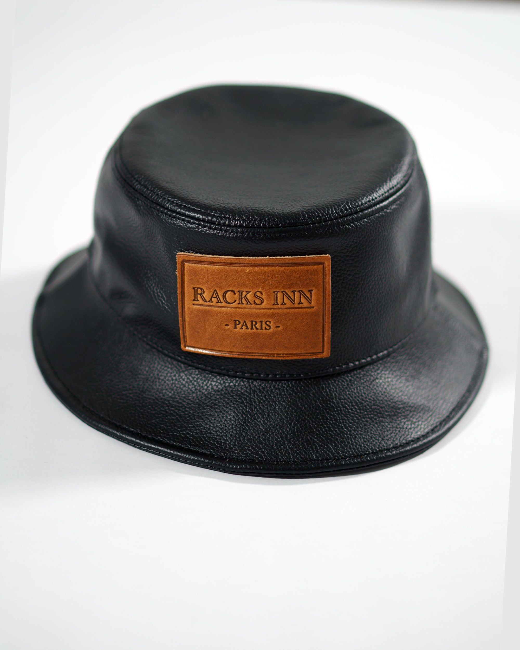 Paris Leather Bucket Hat - Black