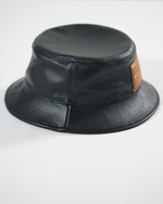 Paris Leather Bucket Hat - Black