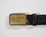 Paris Leather Belt - Crocodile Black