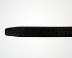 Paris Leather Belt - Crocodile Black