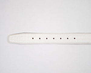Paris Leather Belt - Crocodile White