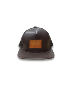 Paris Leather Trucker Hat - Brown