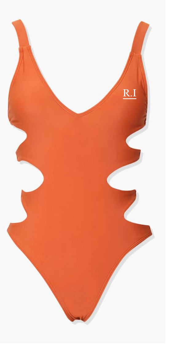 Swan Cutout One-Piece Swimsuit - Dust Orange