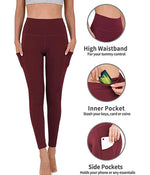 Monogram Yoga Leggings with Pockets - Cranberry
