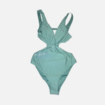 Cutout One-Piece Swimsuit - Teal