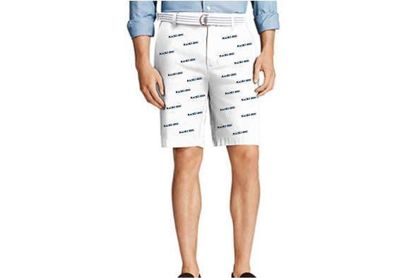 “All Over Print” Casual Shorts - White/Navy