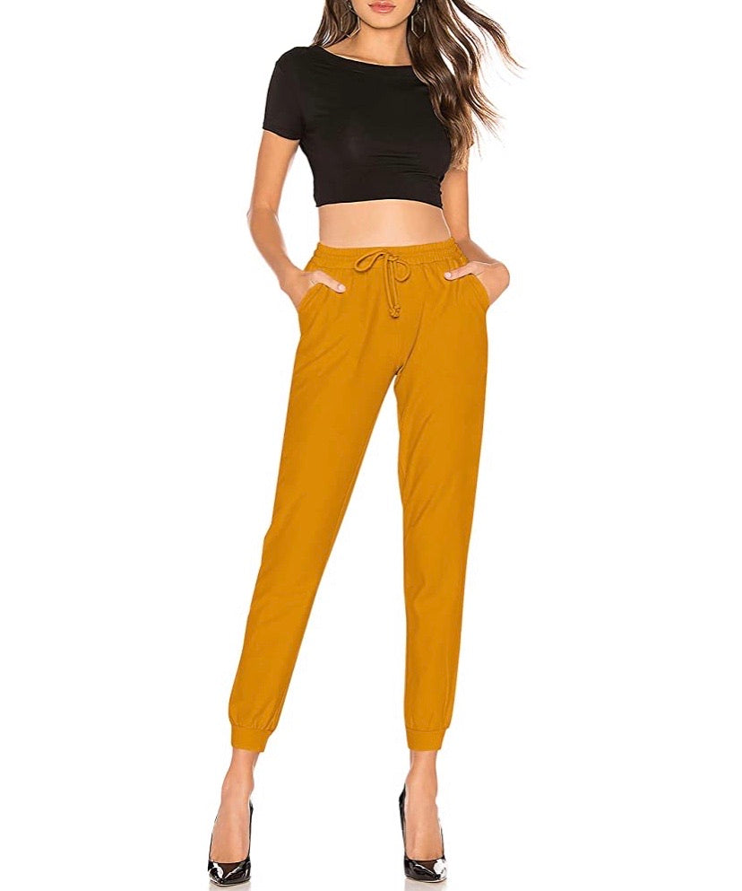 Women’s Premium French Terry Pants - Mustard