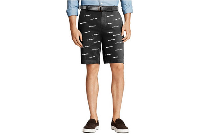 “All Over Print” Casual Shorts - Black/White
