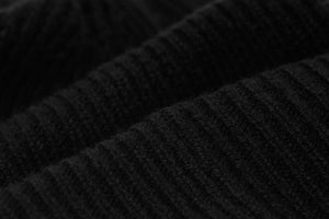 “All Over” Cashmere Wool Beanie - Black