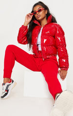 Puffer Bubble Coat - Red