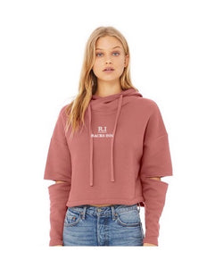 Women’s Cut Off Fleece Hoodie - Mauve