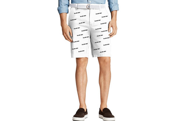 “All Over Print” Casual Shorts - White/Black