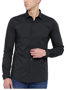 Casual Long Sleeve Button Up Shirt - Black