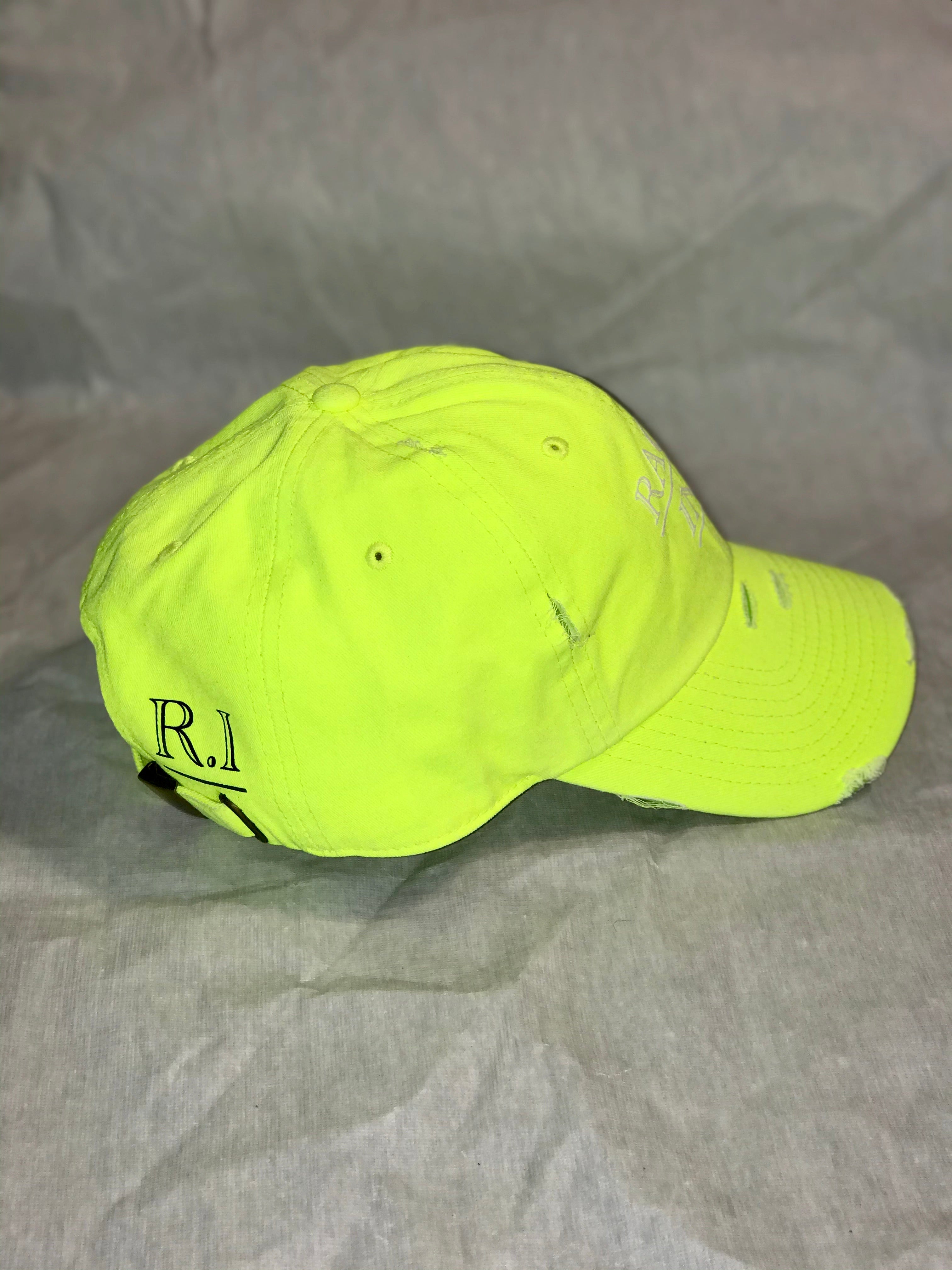 Euro Flex Distressed Hat - Neon Slime