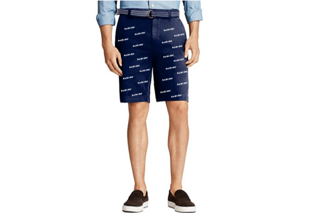 “All Over Print” Casual Shorts - Navy/White